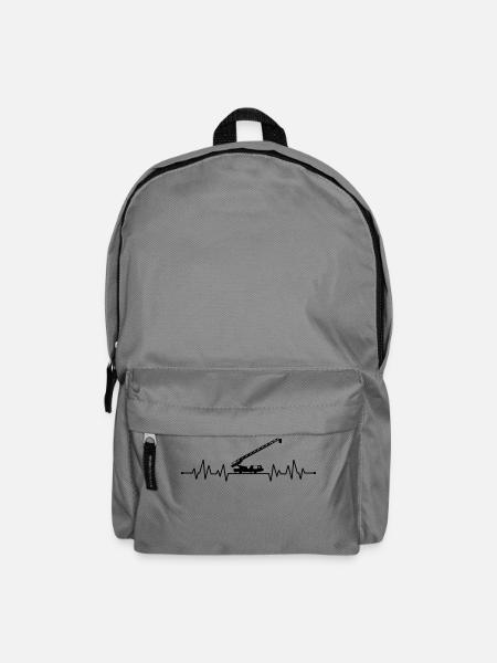 Herzschlag feuerwehr Drehleiter - Rucksack - Mittelgrau