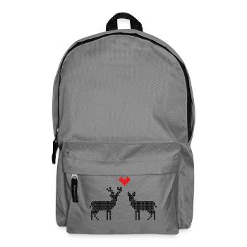 Hirsch und Reh verliebt Trachten Partner Shirt - Rucksack - Mittelgrau - Vorne