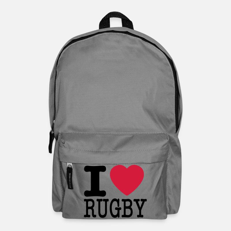 Ich liebe Rugby - Rucksack - Mittelgrau