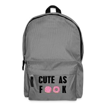 Cute as Fuck schwarz Donut Süßigkeit Geschenkidee - Rucksack - Mittelgrau - Vorne