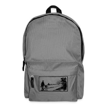 Père et fille avec l'idée cadeau coucher du soleil - Sac à dos - gris éléphant - Devant