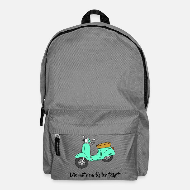 Motorroller - Die mit dem Roller fährt - Rucksack - Mittelgrau