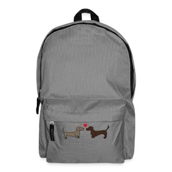 two kissing dachshunds, gift idea - Backpack - elephant grey - Front