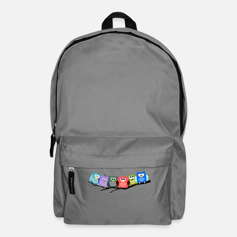 Motif de chouettes colorées - Sac à dos - gris éléphant