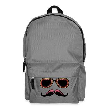Mexikanischer Sonnenbrille Schnurrbart Hipster 2804 - Rucksack - Mittelgrau - Vorne