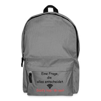 Eintscheidende Frage - Gibts hier Wlan?? - Rucksack - Mittelgrau - Vorne