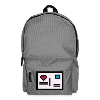 Liebesbrief Postkarte zum Valentinstag - Rucksack - Mittelgrau - Vorne
