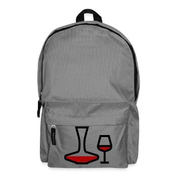 Red wine glass with red wine carafe - Backpack - elephant grey - Front