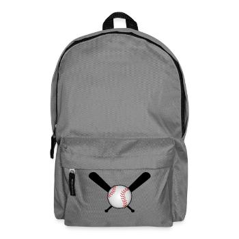 Baseball with baseball bat over cross - Backpack - elephant grey - Front