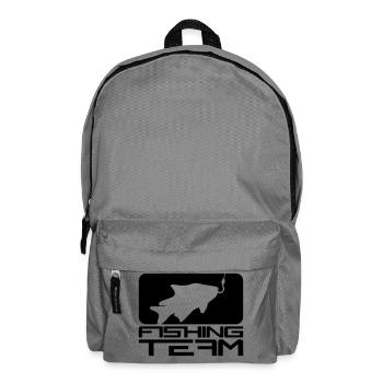 schwarz fishing team sport logo gefangen fisch ang - Rucksack - Mittelgrau - Vorne