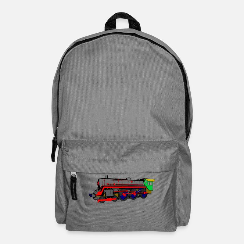 Dampflok / Lokomotive - Rucksack - Mittelgrau