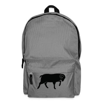 Ein laufender Schafbock - Rucksack - Mittelgrau - Vorne