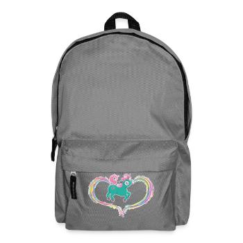Einhorn Kotze Kacke Regenbogen - Rucksack - Mittelgrau - Vorne
