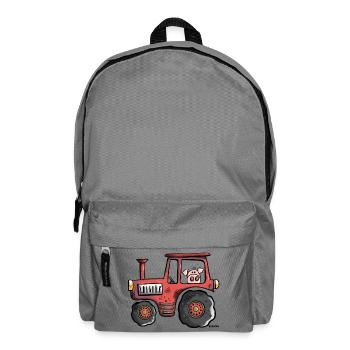 Pig driving a tractor - Backpack - elephant grey - Front