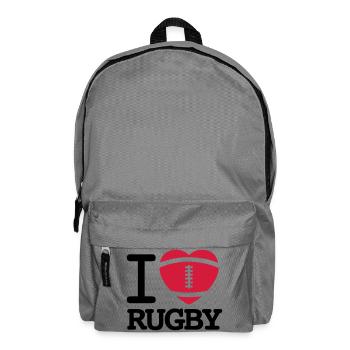 I love Rugby - Backpack - elephant grey - Front