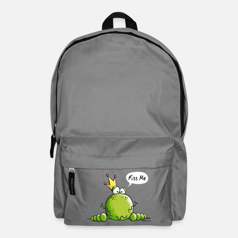 Frog King Kiss Me - Funny - Comic - Cartoon - Backpack - elephant grey
