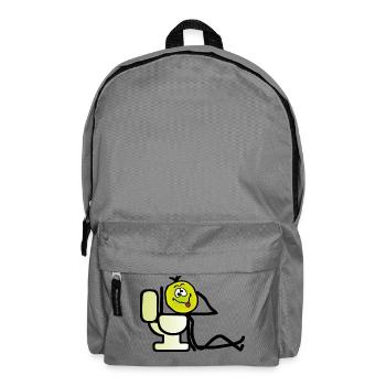 Sick guy in front of toilett - sick emoji - Backpack - elephant grey - Front