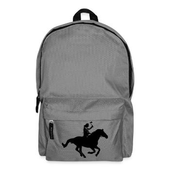 Indianer auf Pferd mit Tomerhawk - Rucksack - Mittelgrau - Vorne