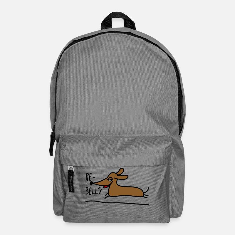 Dackel als Rebell - Rucksack - Mittelgrau