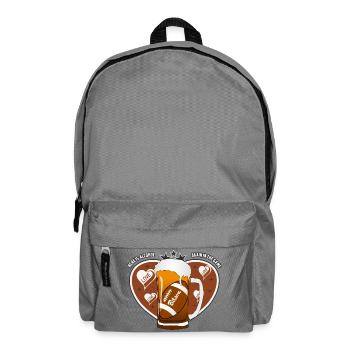 Football and beer - Backpack - elephant grey - Front