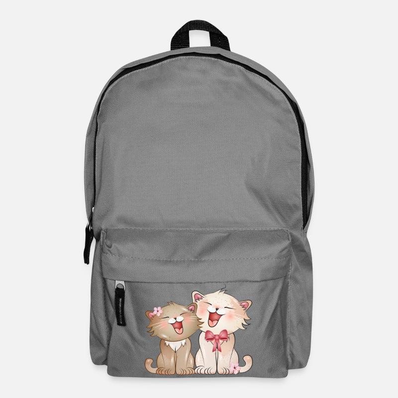 zwei niedliche singende Katzen Kinder - Rucksack - Mittelgrau