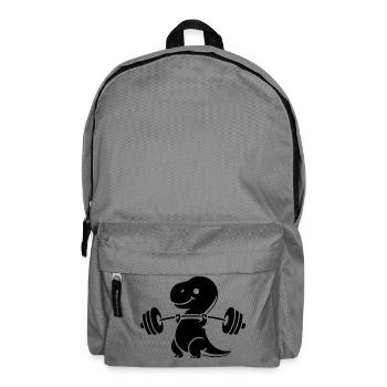 T-Rex mit Hantel Workout - Rucksack - Mittelgrau - Vorne
