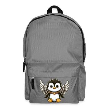 Conception de bande dessinée mignon pingouin ange - Sac à dos - gris éléphant - Devant