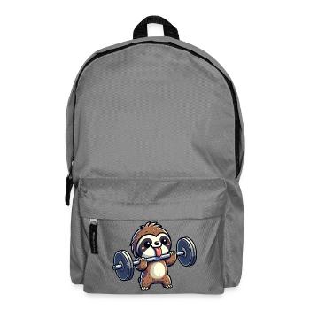 Sloth Strength Training: Dumbbells & Bench Press - Backpack - elephant grey - Front