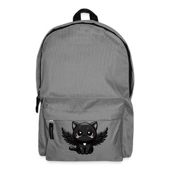Gothic Angel Cat Cute Black Dark Wings - Backpack - elephant grey - Front