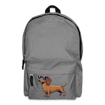 Cooler Dackel Hund Sonnenbrille Sommer Style - Rucksack - Mittelgrau - Vorne