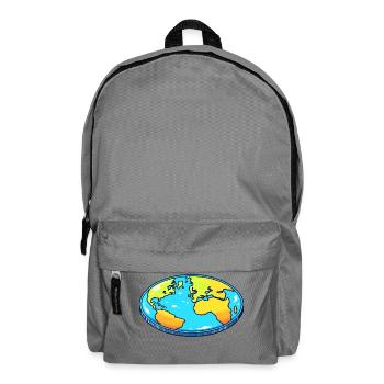 Funny Bat Flat Earth Fun - Backpack - elephant grey - Front