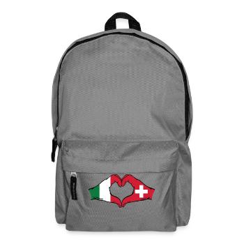Italie Suisse Drapeau Mains Coeur Forme - Sac à dos - gris éléphant - Devant