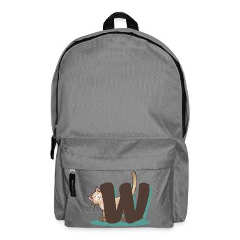 Cat Letter W - Backpack - elephant grey - Front