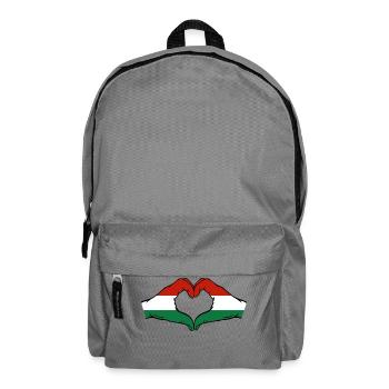 Hungary Flag Hands Heart Shape - Backpack - elephant grey - Front