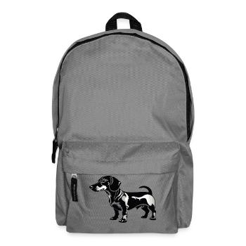 Teckel Dackel - Autocollant Chien de compagnie - Sac à dos - gris éléphant - Devant