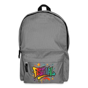 Festival – Colourful energy in graffiti style - Backpack - elephant grey - Front