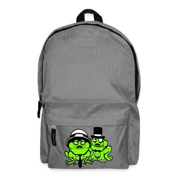 2 Frogs Sir Lunettes Empire Monocle Homme Chapeau Haut de forme - Sac à dos - gris éléphant - Devant