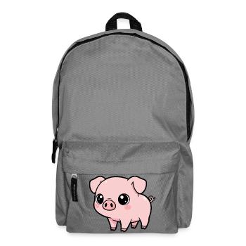 Kawaii Schwein Niedlich - Rucksack - Mittelgrau - Vorne
