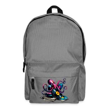 Farbenfroher Vinyl-Oktopus - Rucksack - Mittelgrau - Vorne