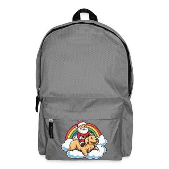 Golden Retriever Dog Santa Claus - Backpack - elephant grey - Front