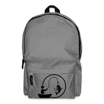 Logo du pêcheur dans un bateau Minimaliste - Sac à dos - gris éléphant - Devant