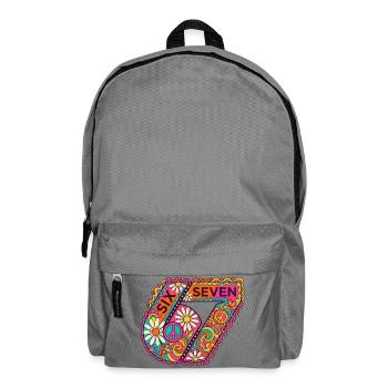 Psychedelische Sieben Blüten - Rucksack - Mittelgrau - Vorne