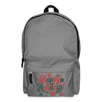 Happy Holidays Ornaments Script - Backpack - elephant grey - Front