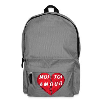 Cœur brisé YOU LOVE ME – Design Saint-Valentin amo - Sac à dos - gris éléphant - Devant