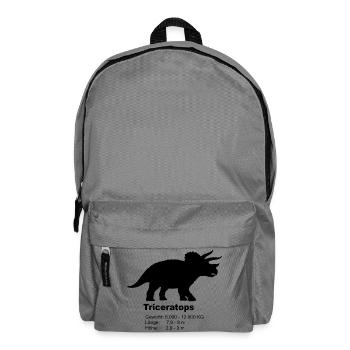 Triceratops Steckbrief – Dino Fakten - Rucksack - Mittelgrau - Vorne
