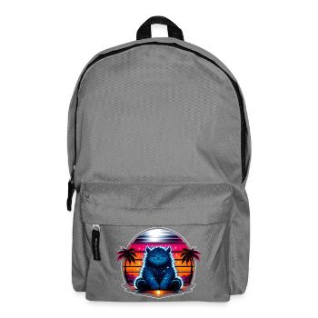 Kuschelkätzchen im Neon-Kosmos - Rucksack - Mittelgrau - Vorne