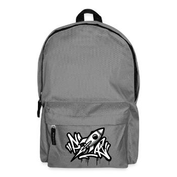 Fusée graffiti en noir et blanc - Sac à dos - gris éléphant - Devant