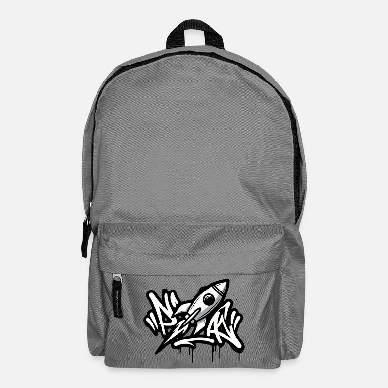 Graffiti rocket in black and white - Backpack - elephant grey