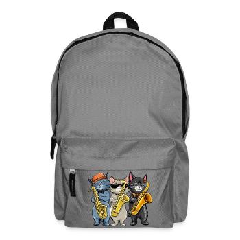 Jazzkatzen Trio Saxophonisten - Rucksack - Mittelgrau - Vorne