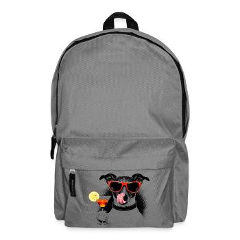 Cool Dog – Popart Halftone with Cocktail - Backpack - elephant grey - Front